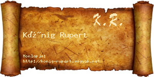 Kőnig Rupert névjegykártya